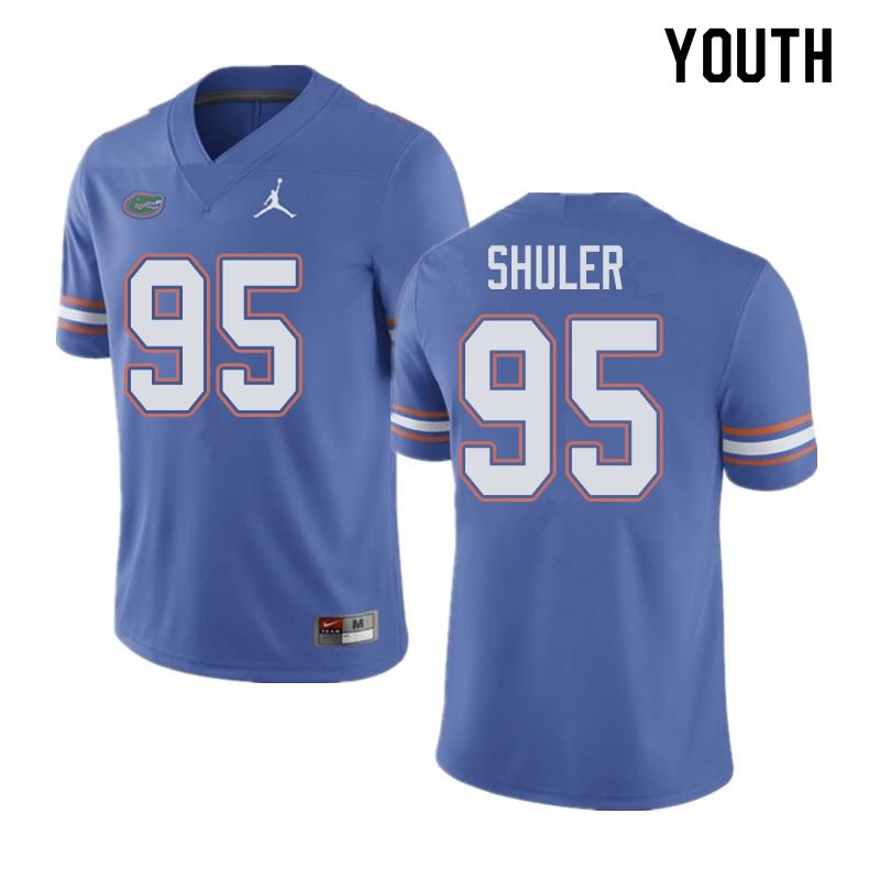 NCAA Florida Gators Adam Shuler Youth #95 Jordan Brand Blue Stitched Authentic College Football Jersey OQN8364NW